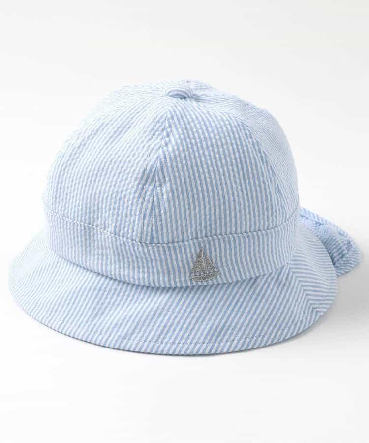 海軍刺繡嬰兒帽_UV防曬