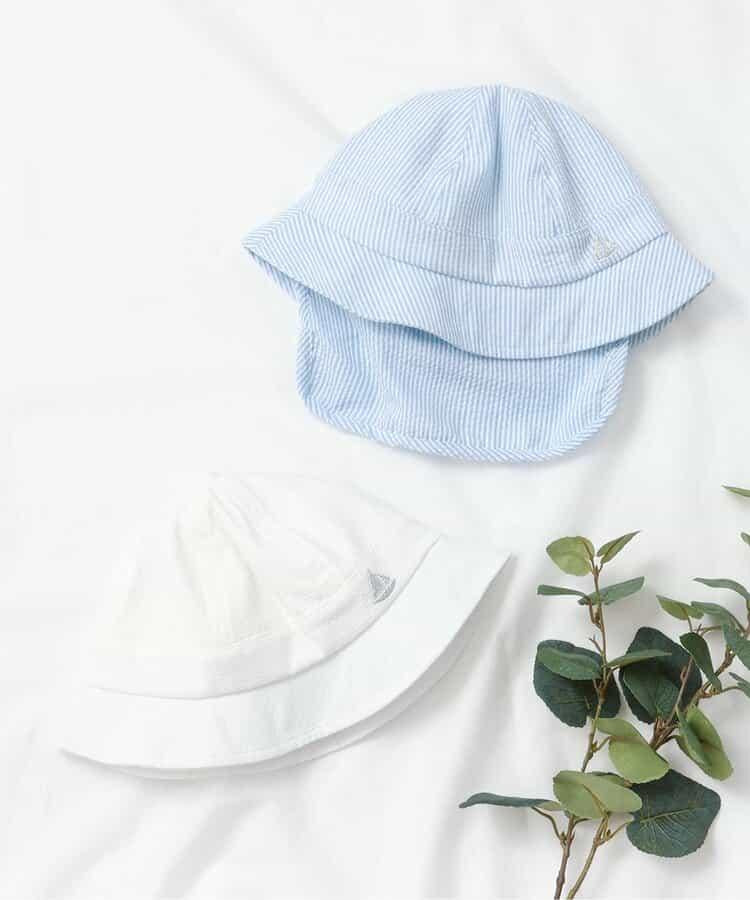 海軍刺繡嬰兒帽_UV防曬