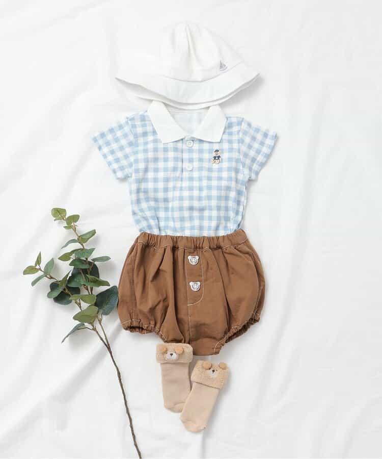 海軍刺繡嬰兒帽_UV防曬