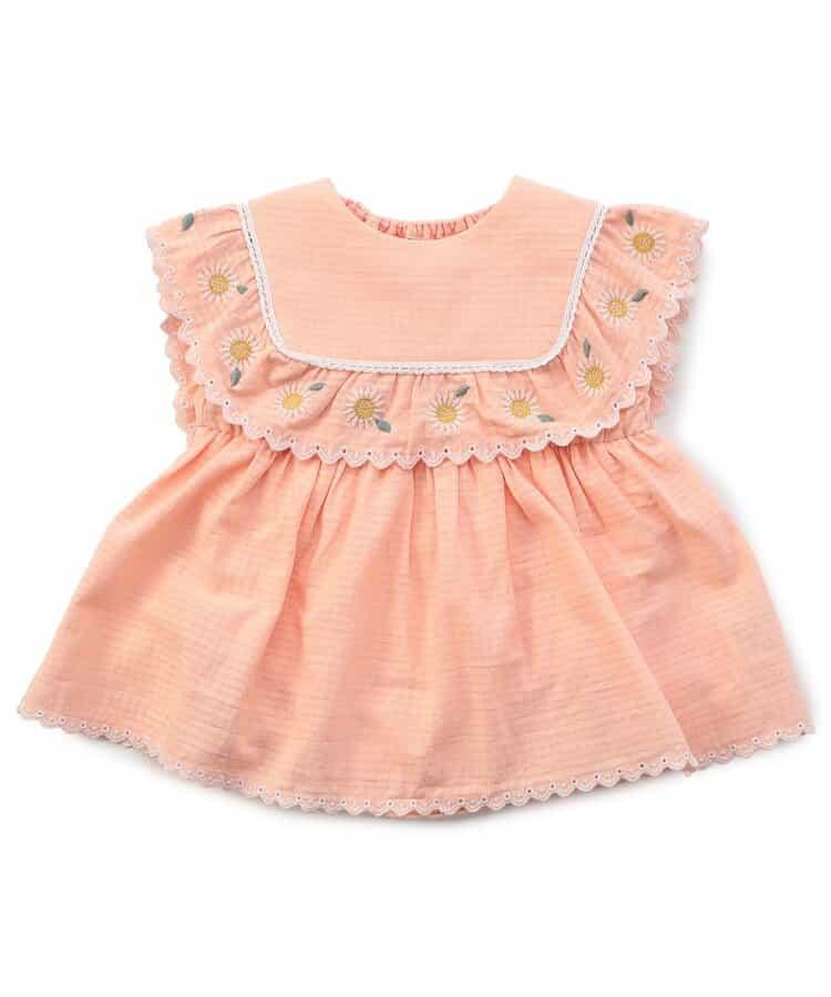【連衣裙】領口花朵刺繡設計連體褲
