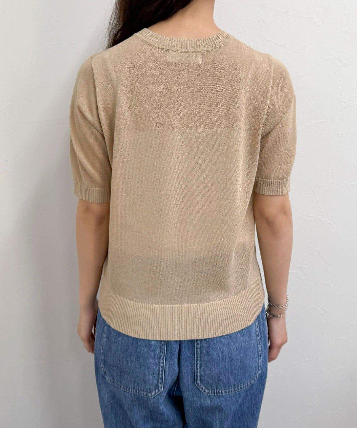 透視刺繡logo針織套頭衫