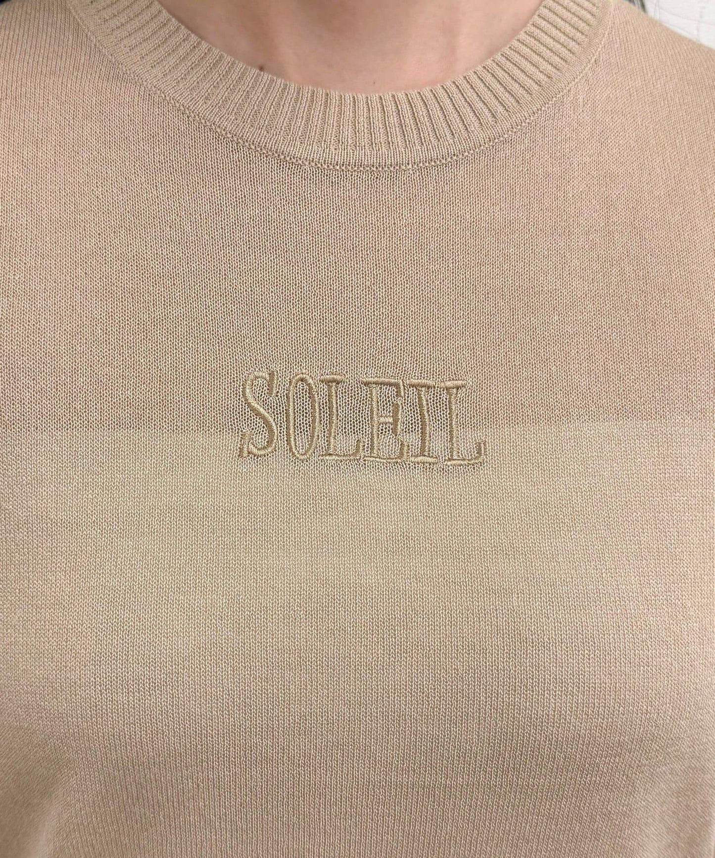 透視刺繡logo針織套頭衫