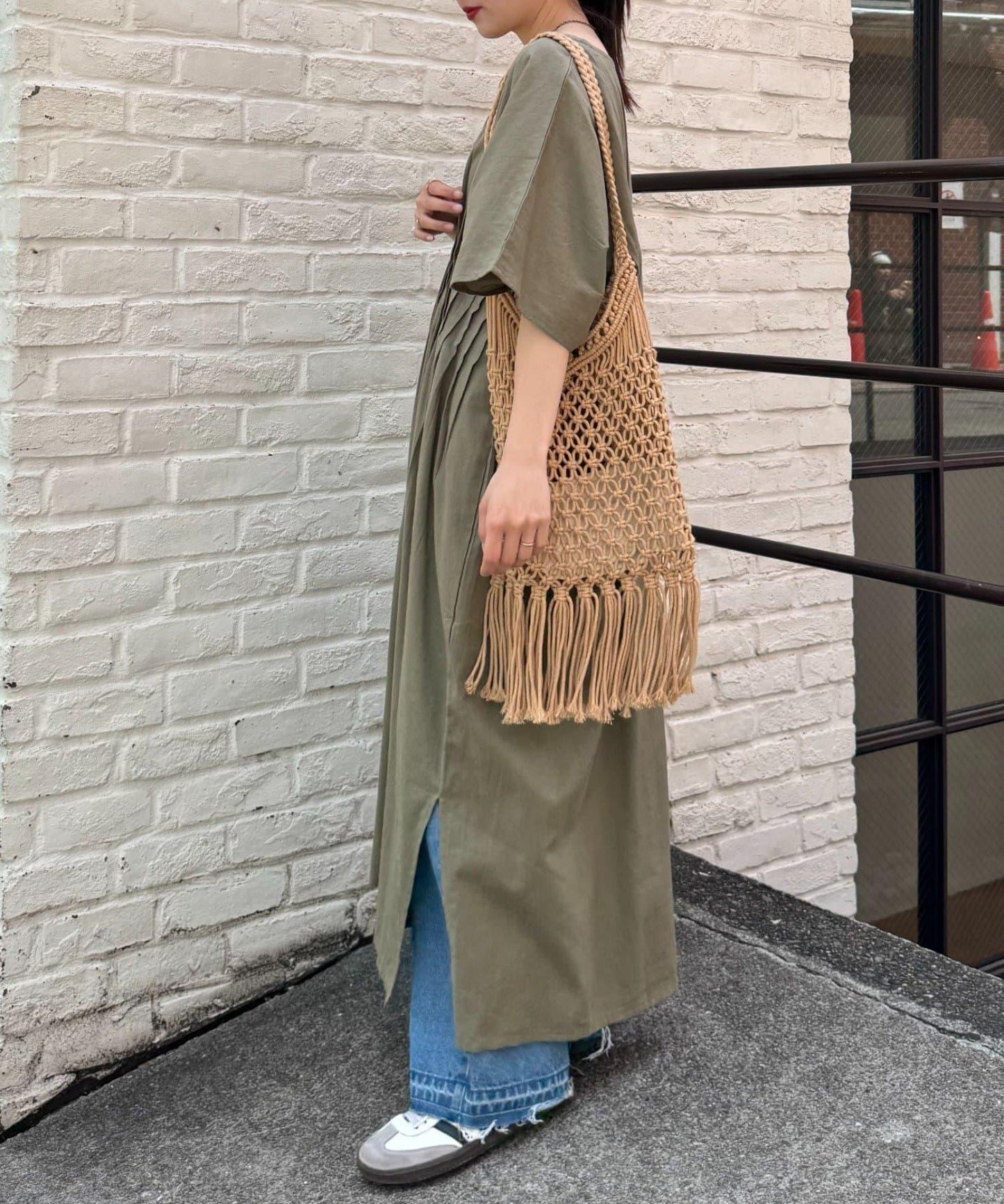 【印度】棉麻高腰折褶露肩連衣裙