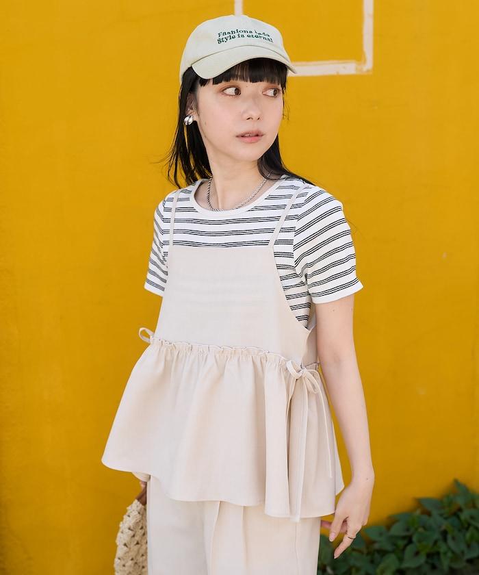 亞麻觸感 背心 套裝