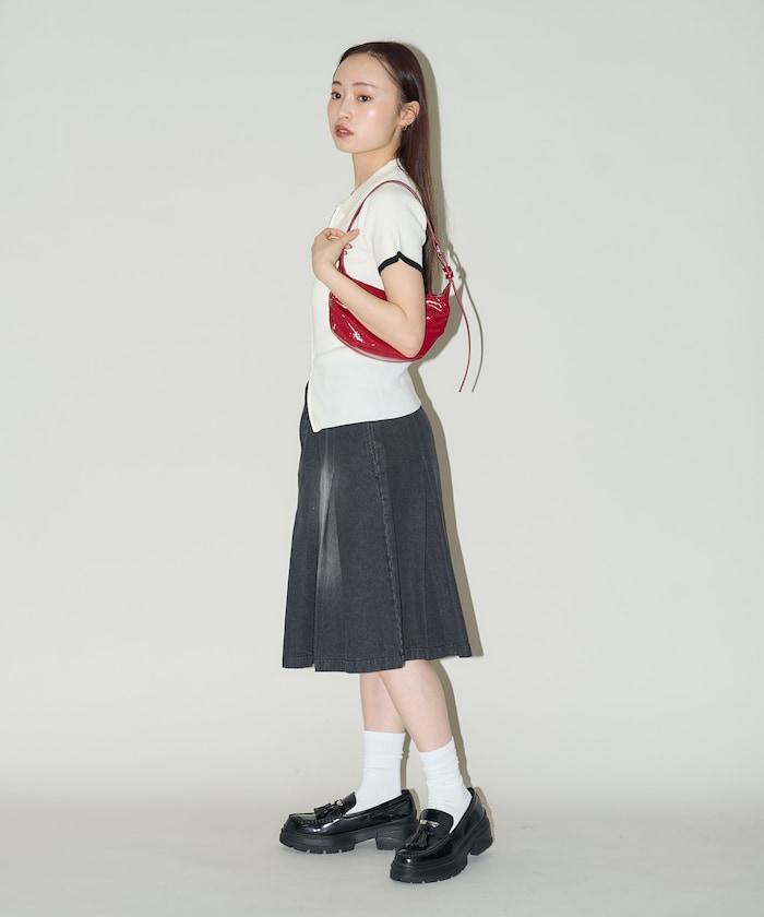 褶皺牛仔裙