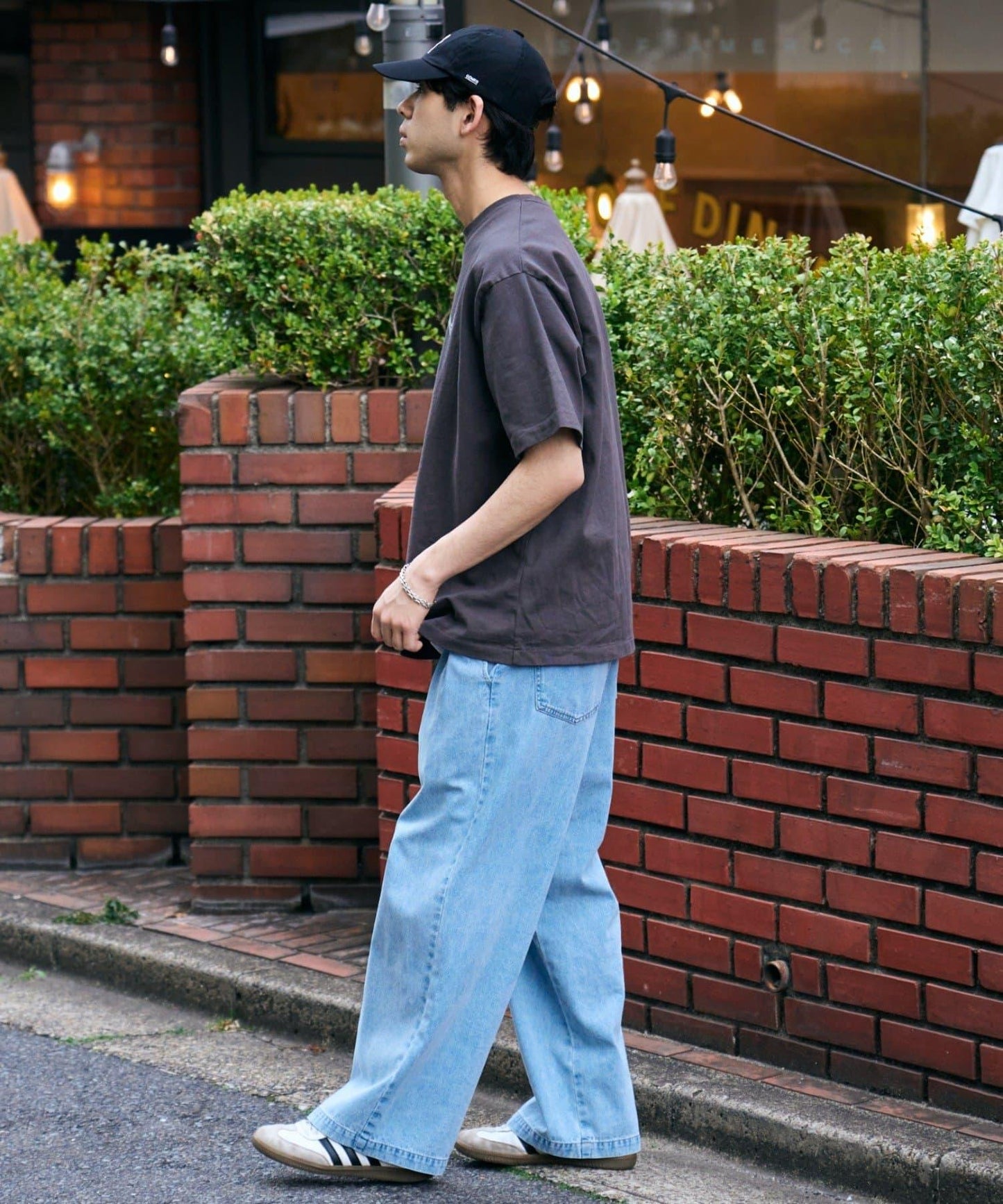 接觸冷感2褶皺寬鬆牛仔褲