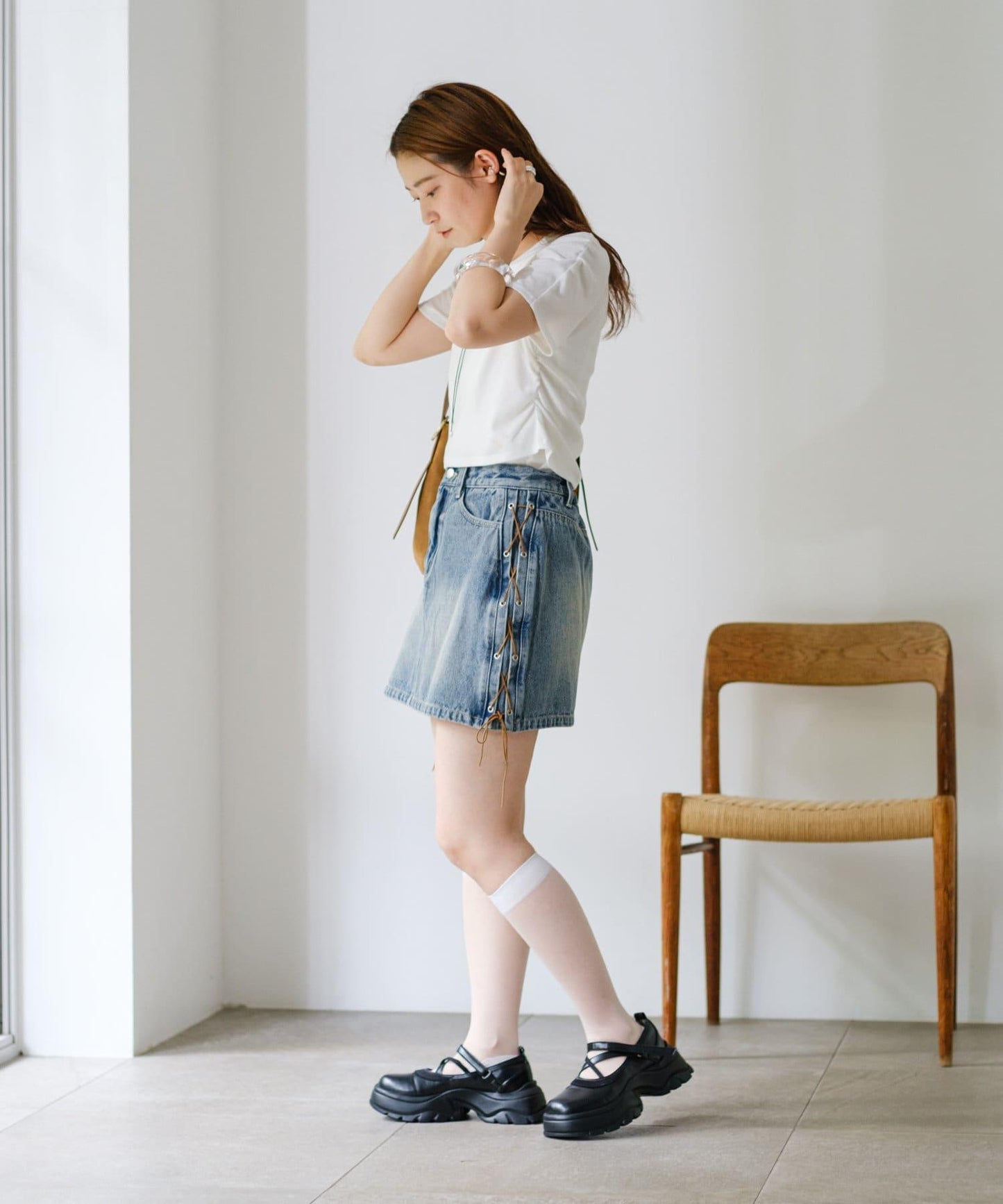 繫帶迷你裙