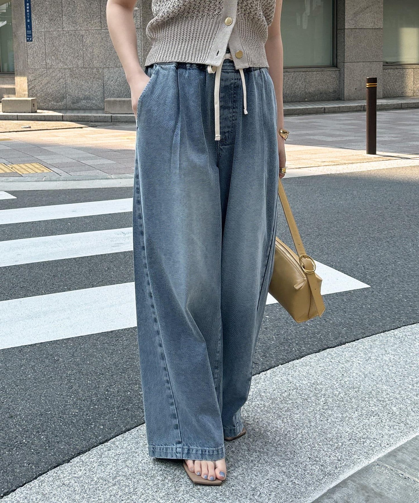 【售後即售罄!售罄尺碼再次決定!】牛仔寬鬆休閒褲