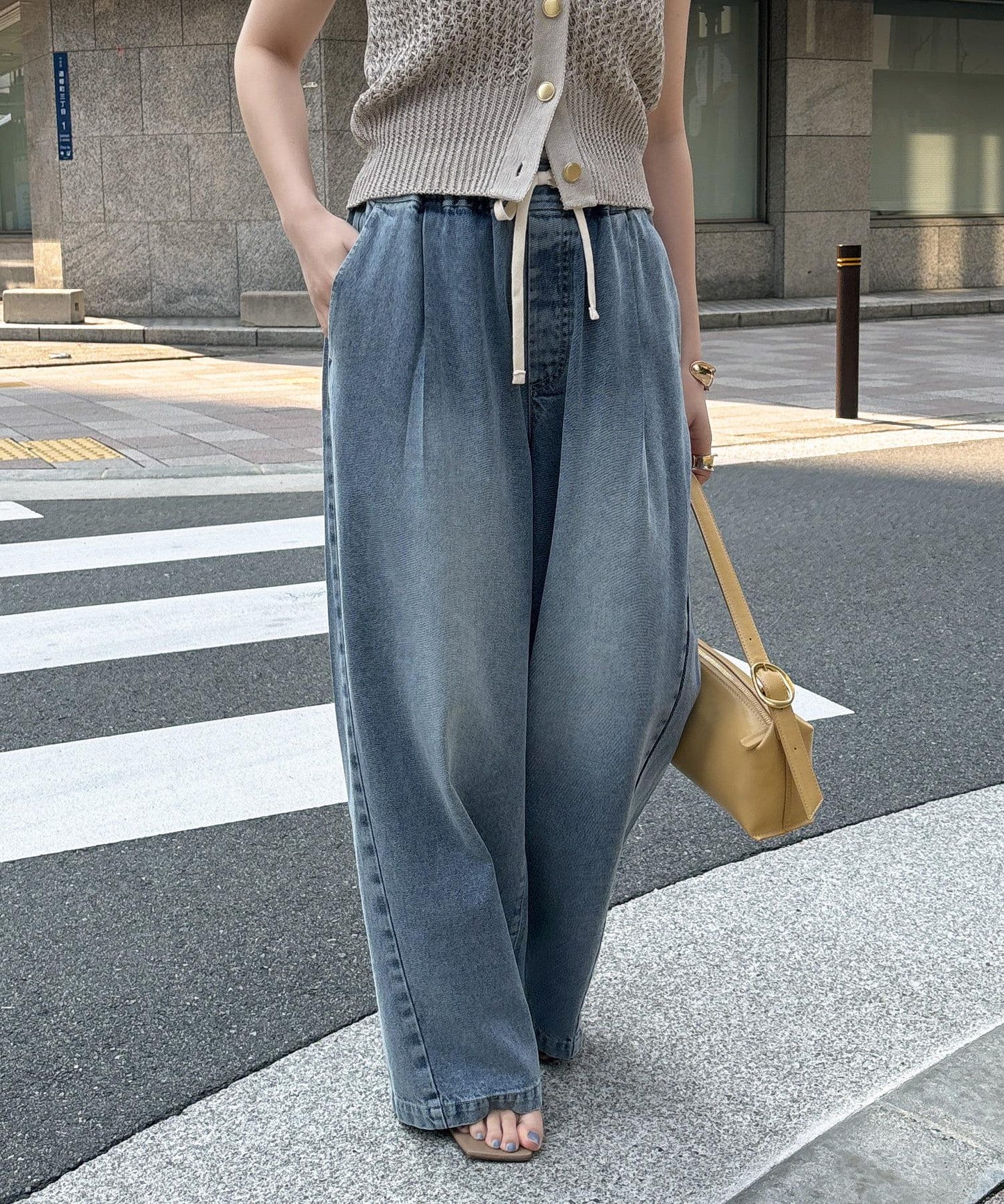 【售後即售罄!售罄尺碼再次決定!】牛仔寬鬆休閒褲
