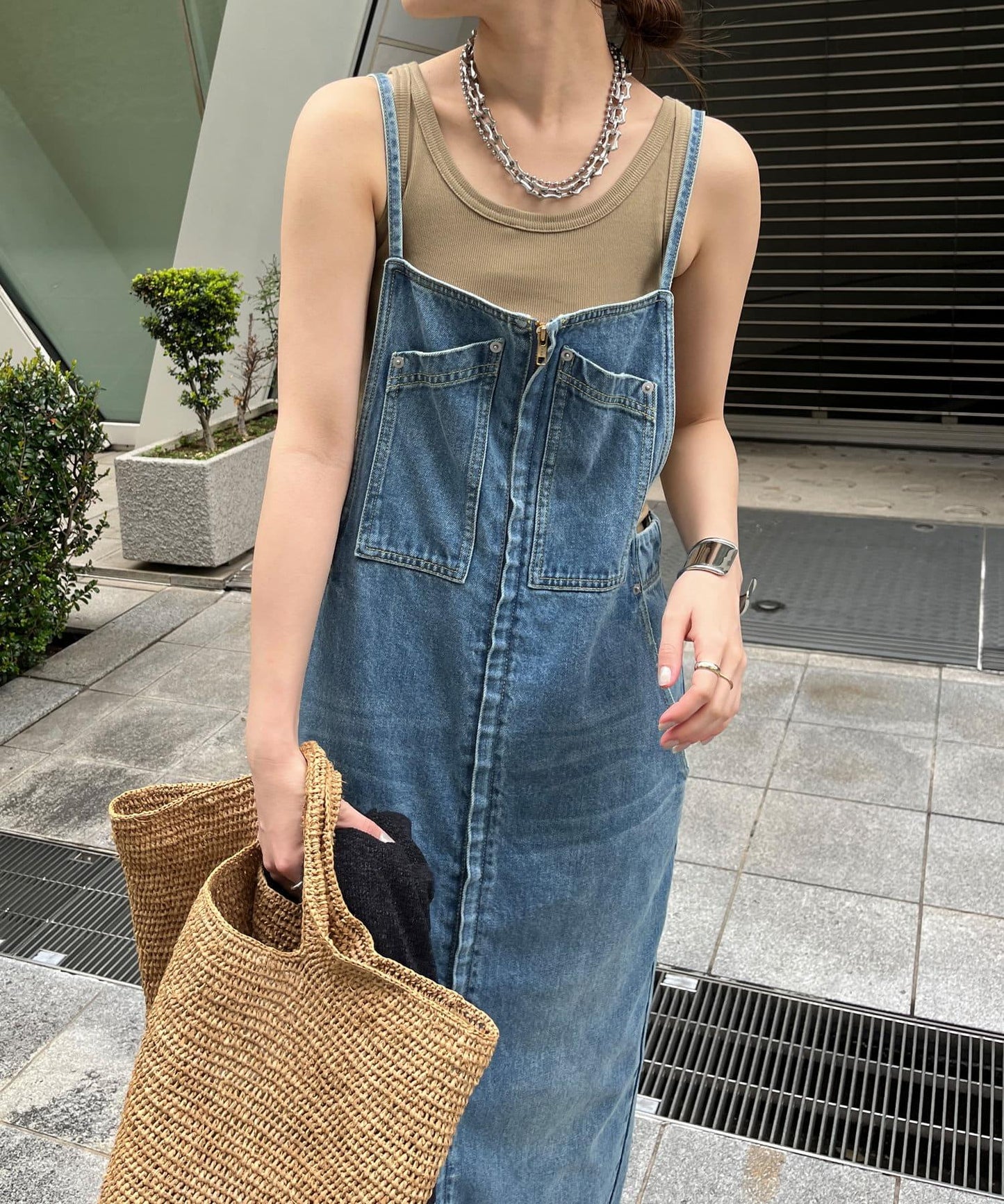 牛仔背心連衣裙