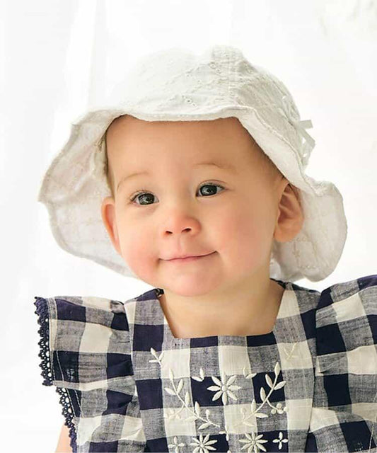 花瓣荷葉邊嬰兒帽_UV防曬
