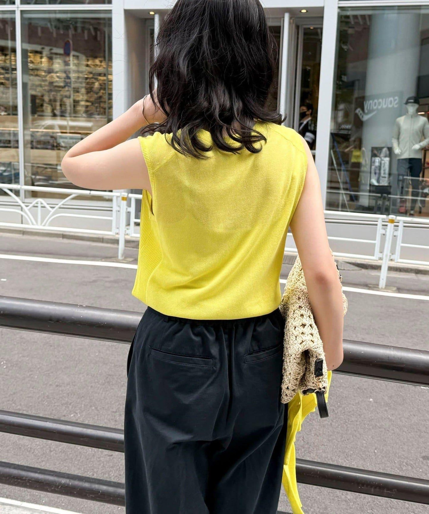 亞麻混無袖針織套頭衫