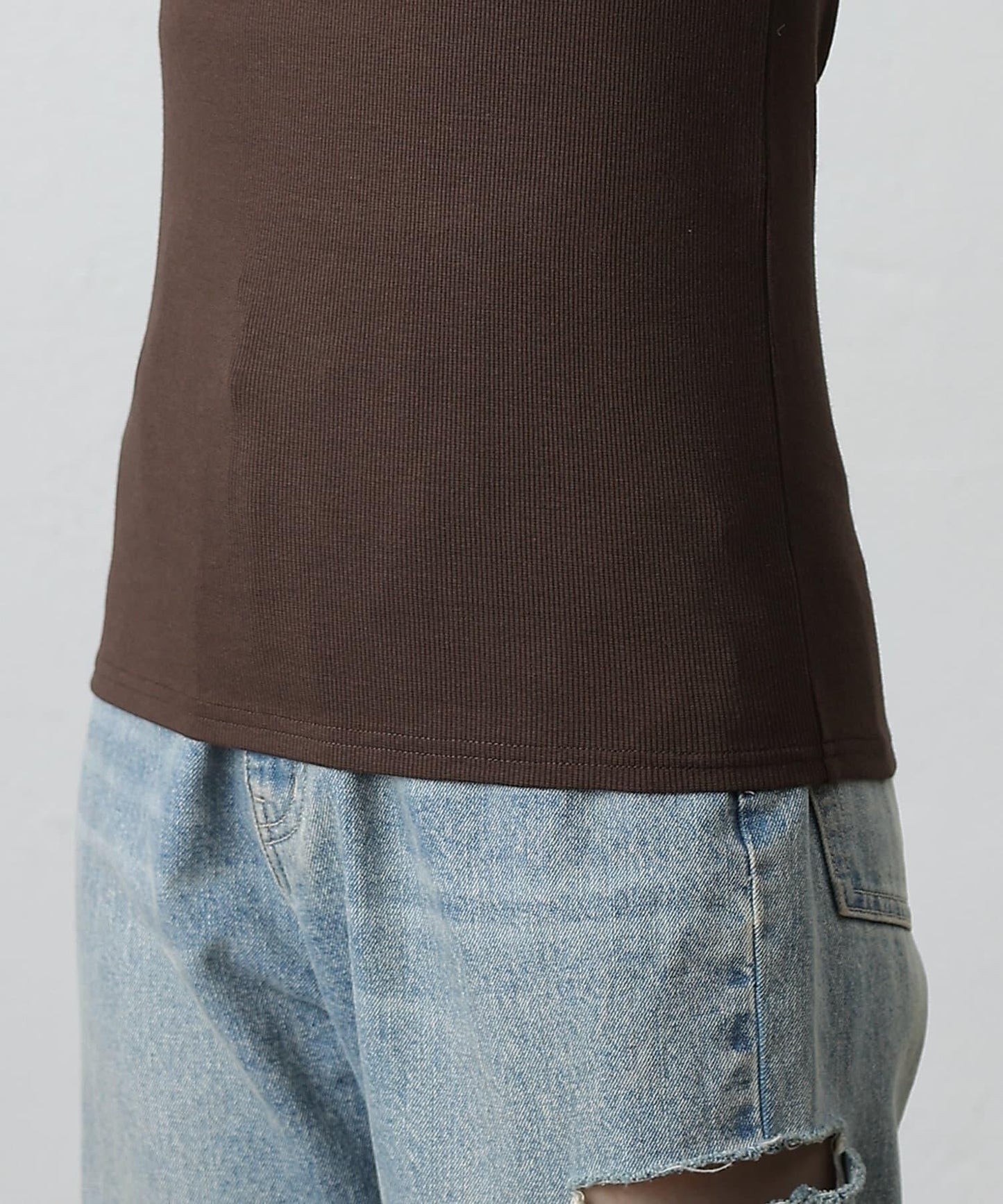 【基礎款】方領針織半袖套頭衫