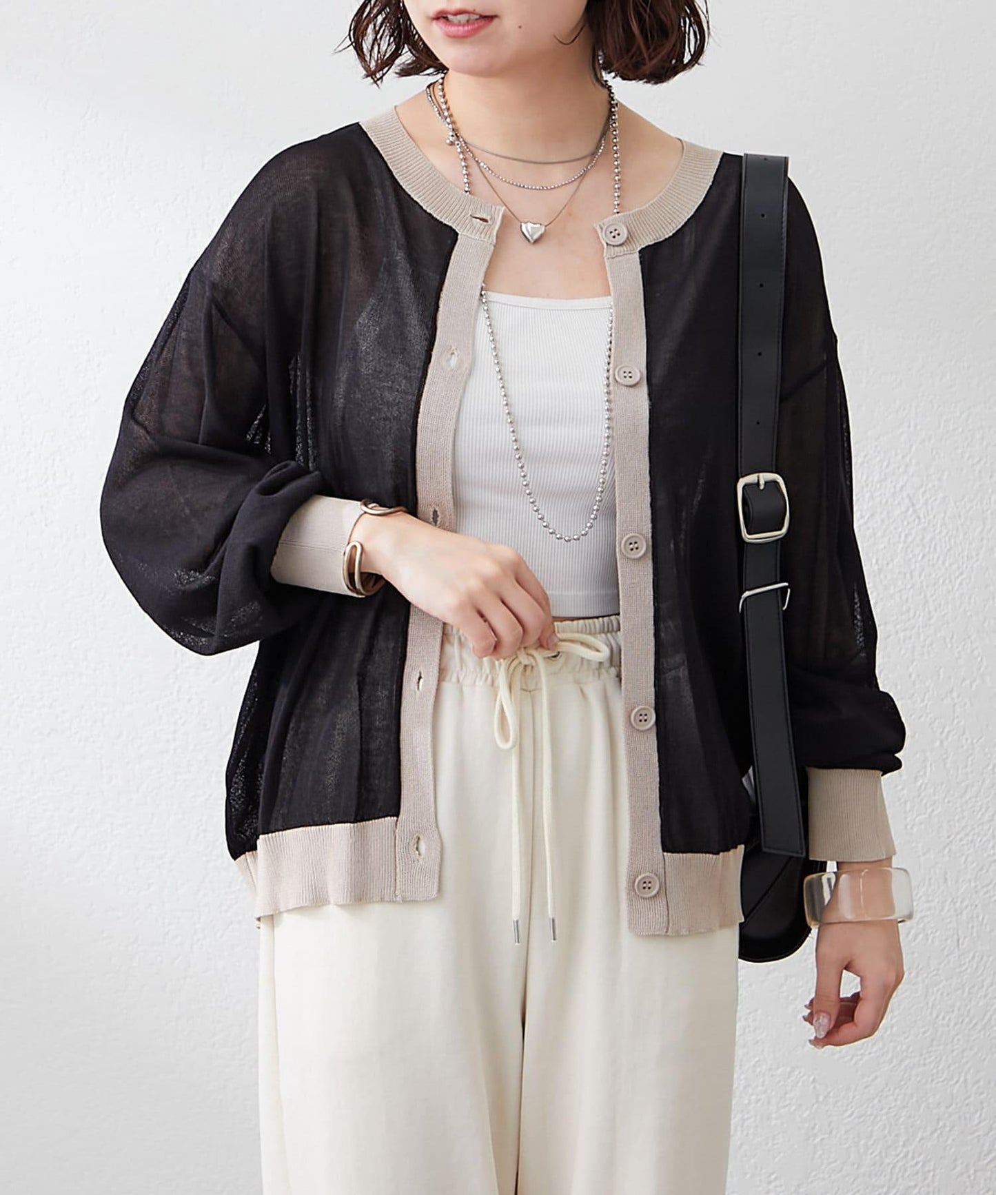 【@kana__18s精選】配色透明針織開衫