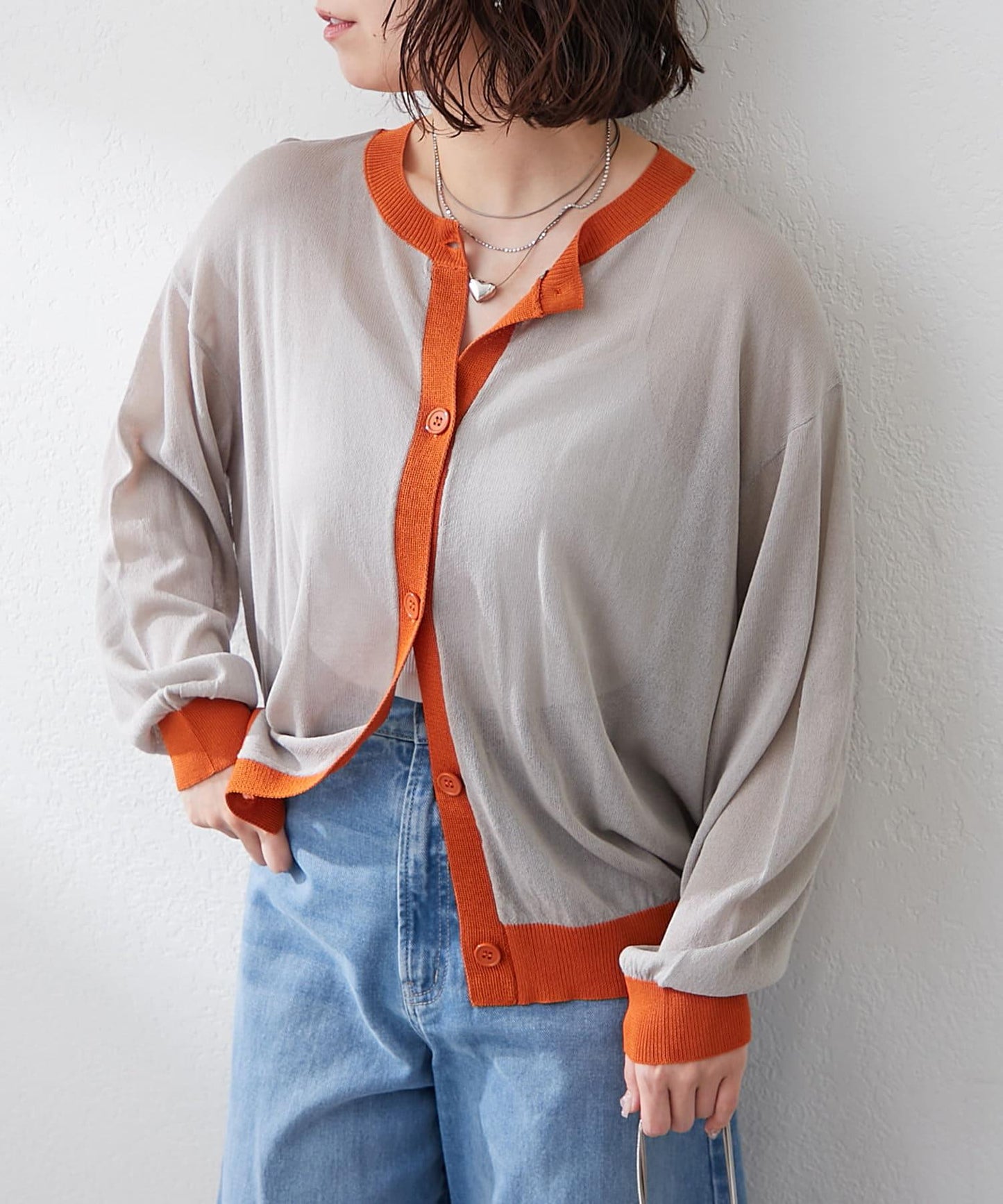 【@kana__18s精選】配色透明針織開衫