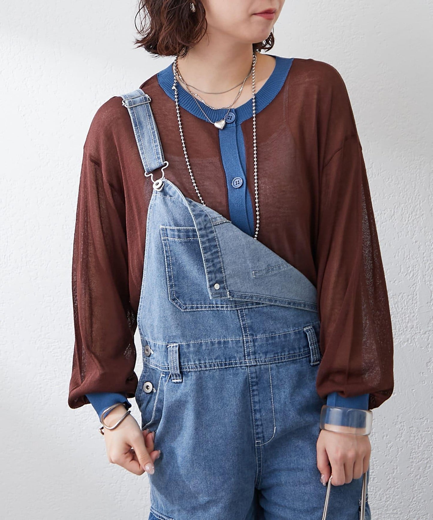 【@kana__18s精選】配色透明針織開衫