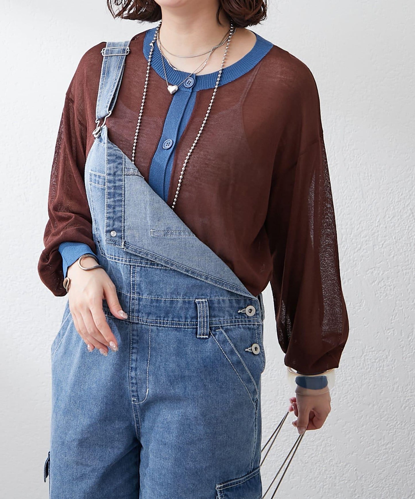 【@kana__18s精選】配色透明針織開衫