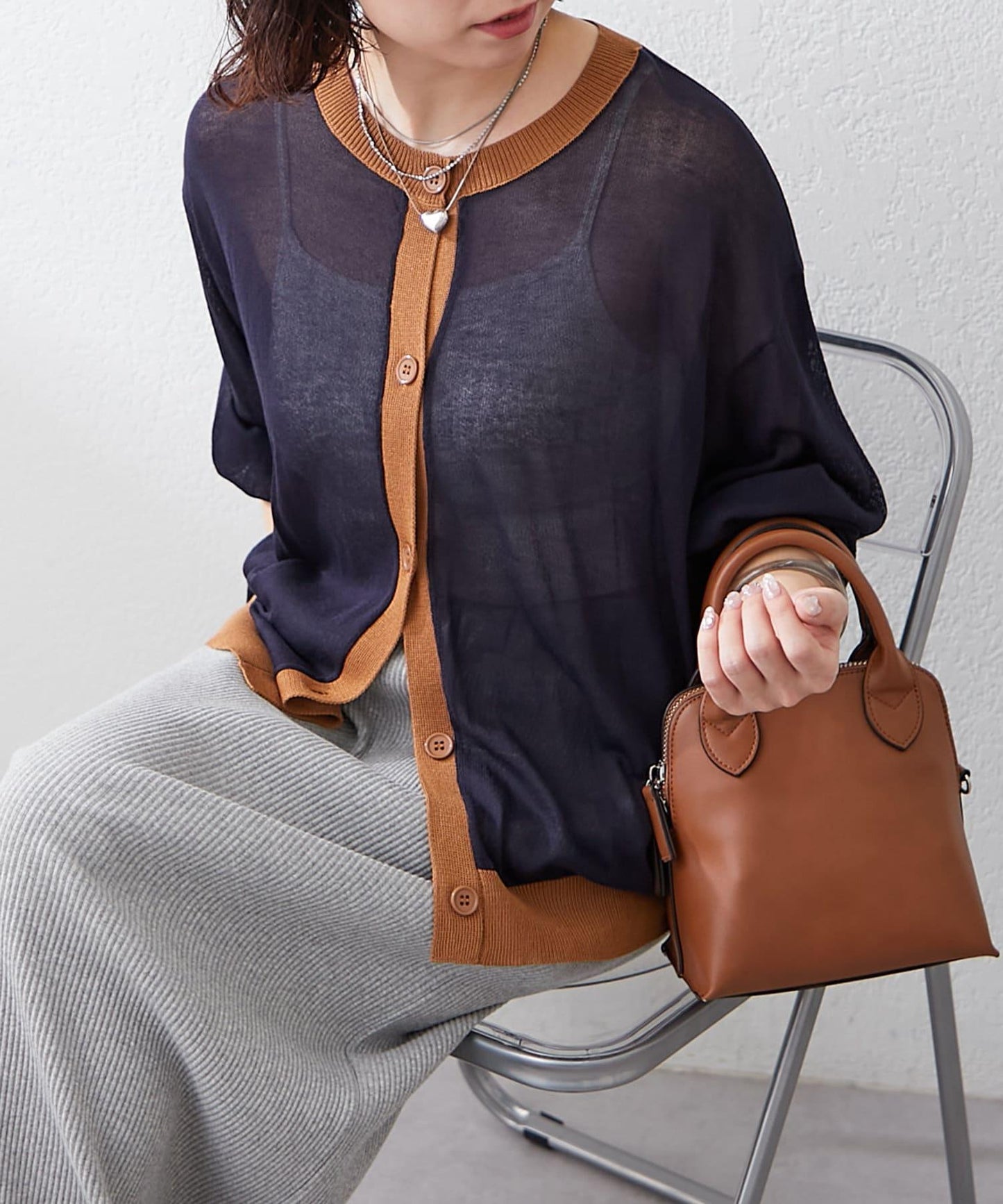 【@kana__18s精選】配色透明針織開衫