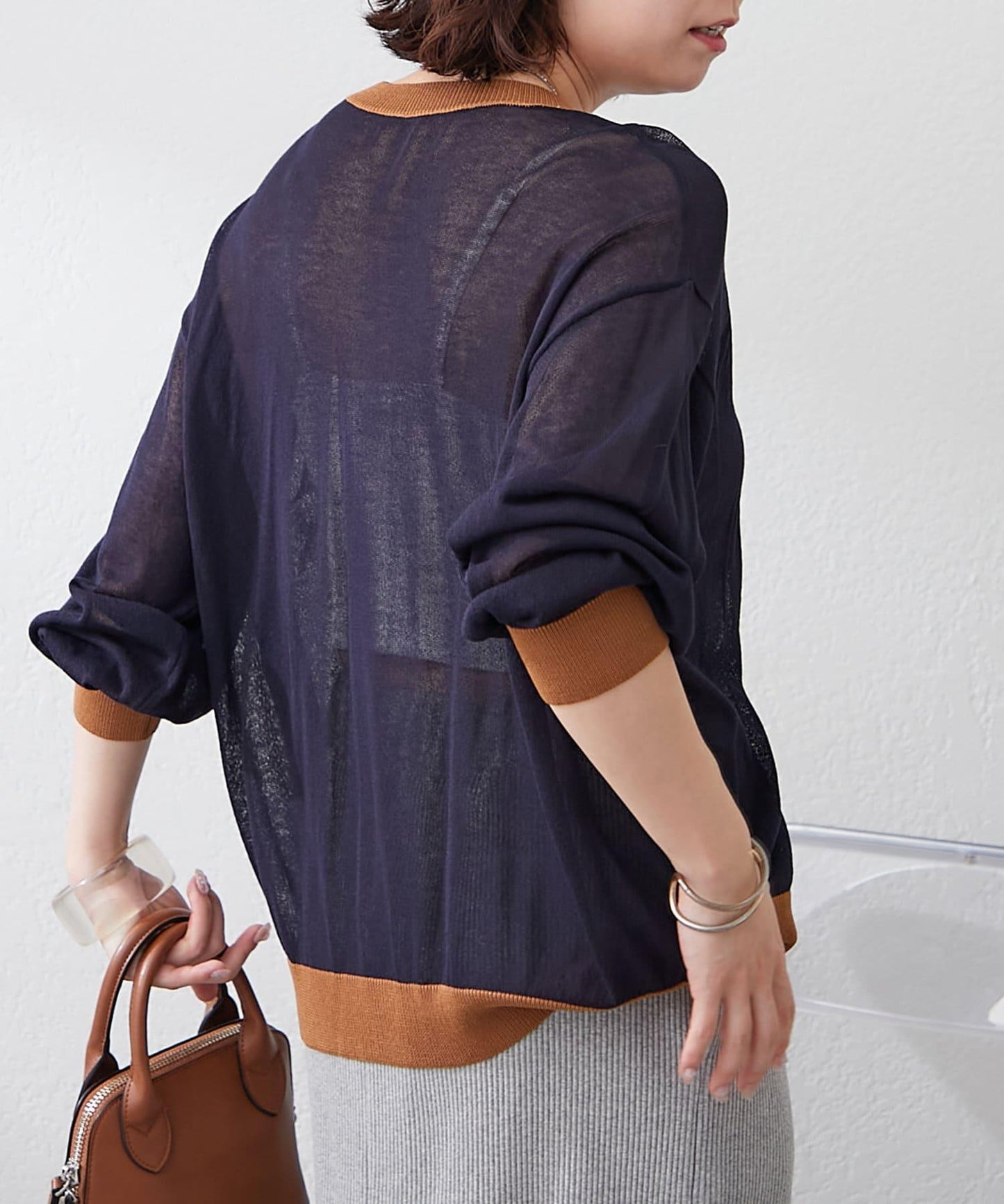 【@kana__18s精選】配色透明針織開衫