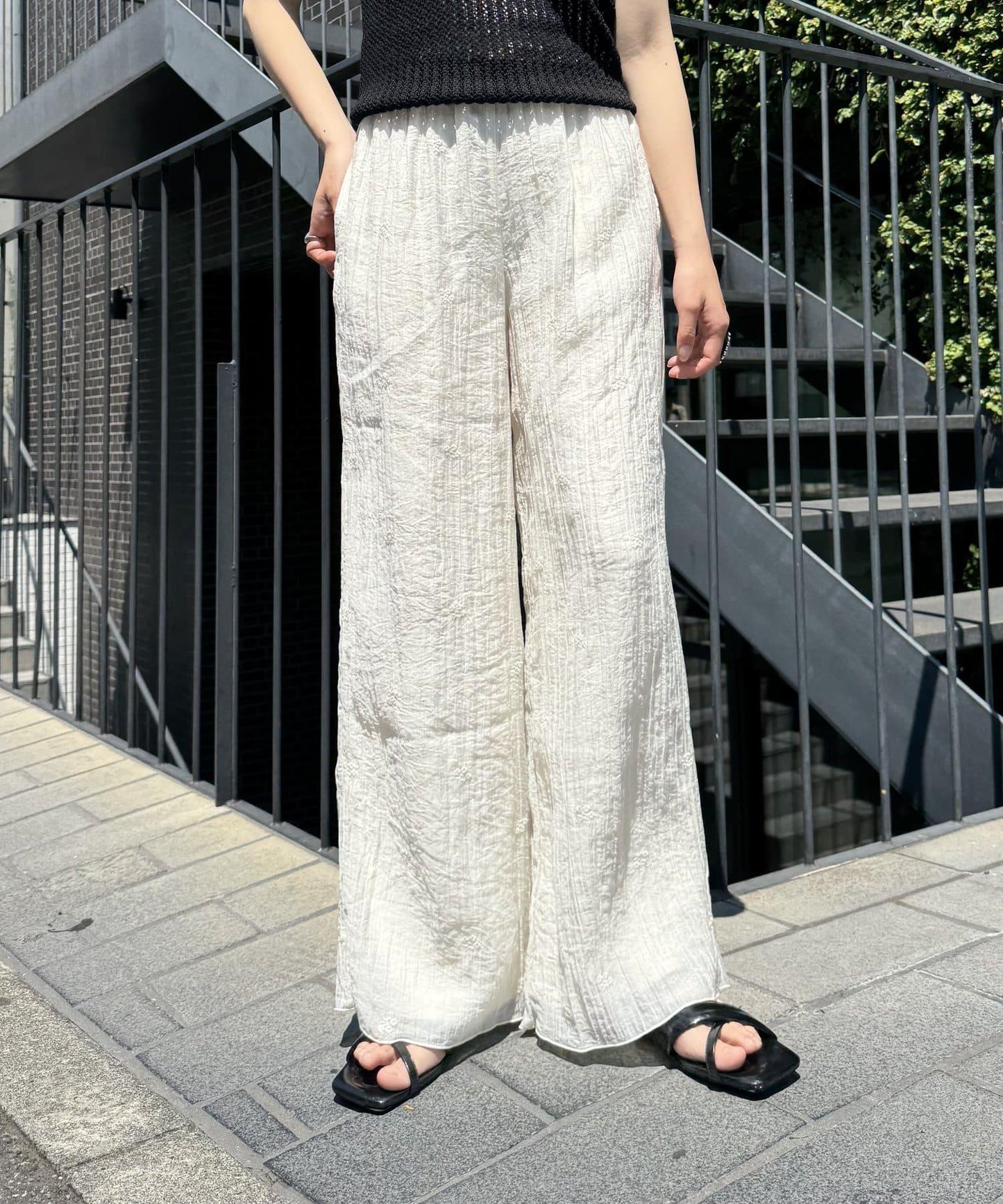 【柳樹】刺繡休閒褲