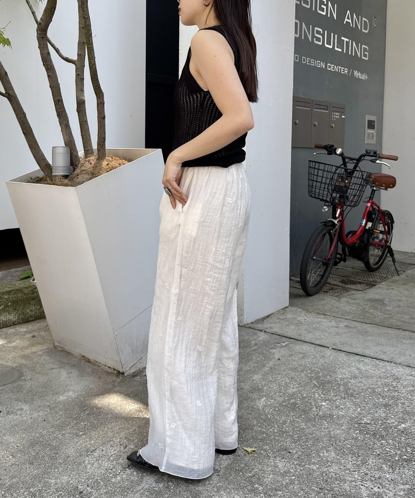 【柳樹】刺繡休閒褲