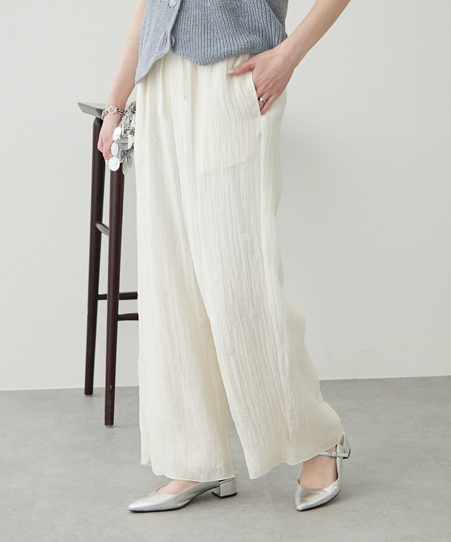 【柳樹】刺繡休閒褲