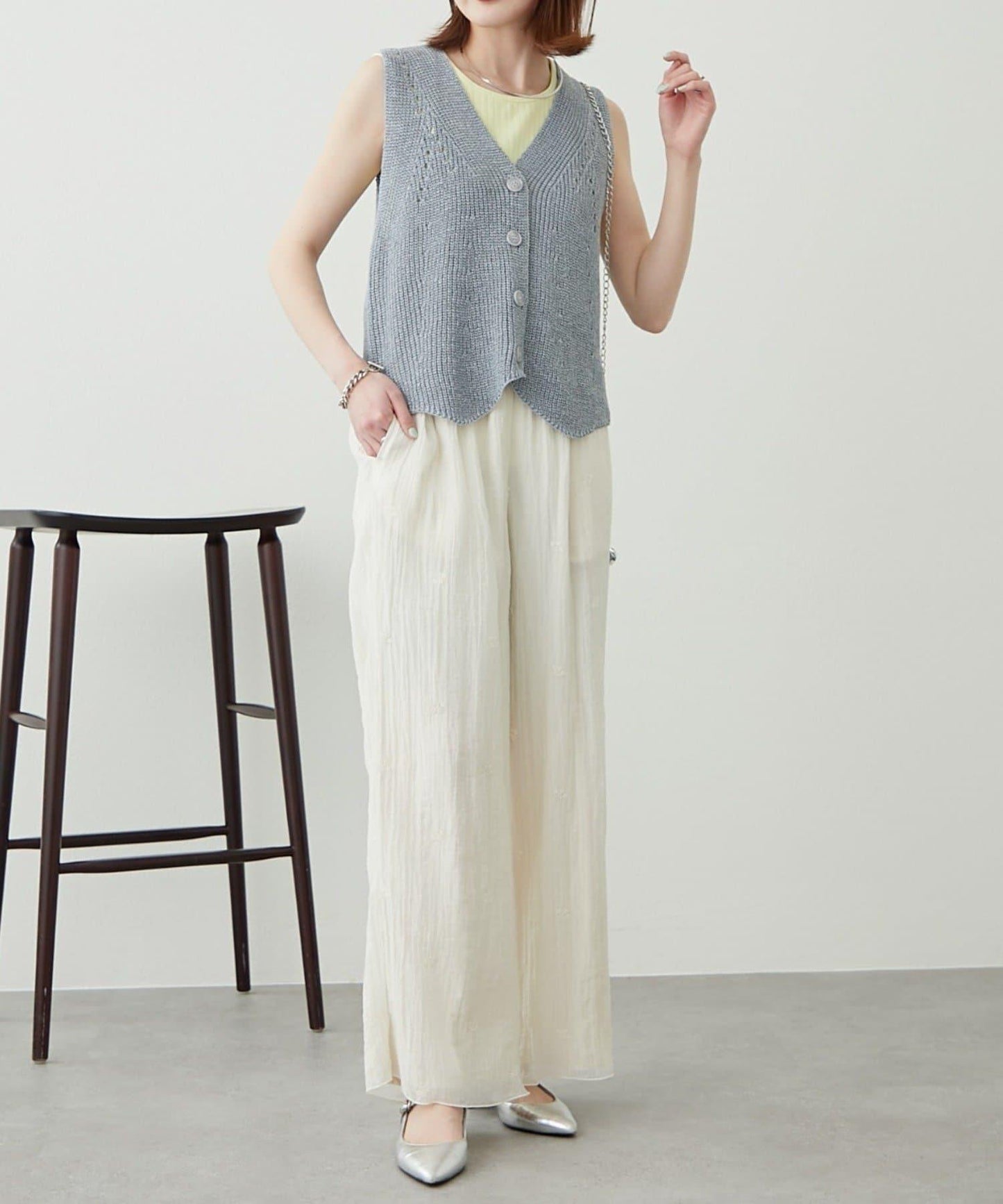 【柳樹】刺繡休閒褲