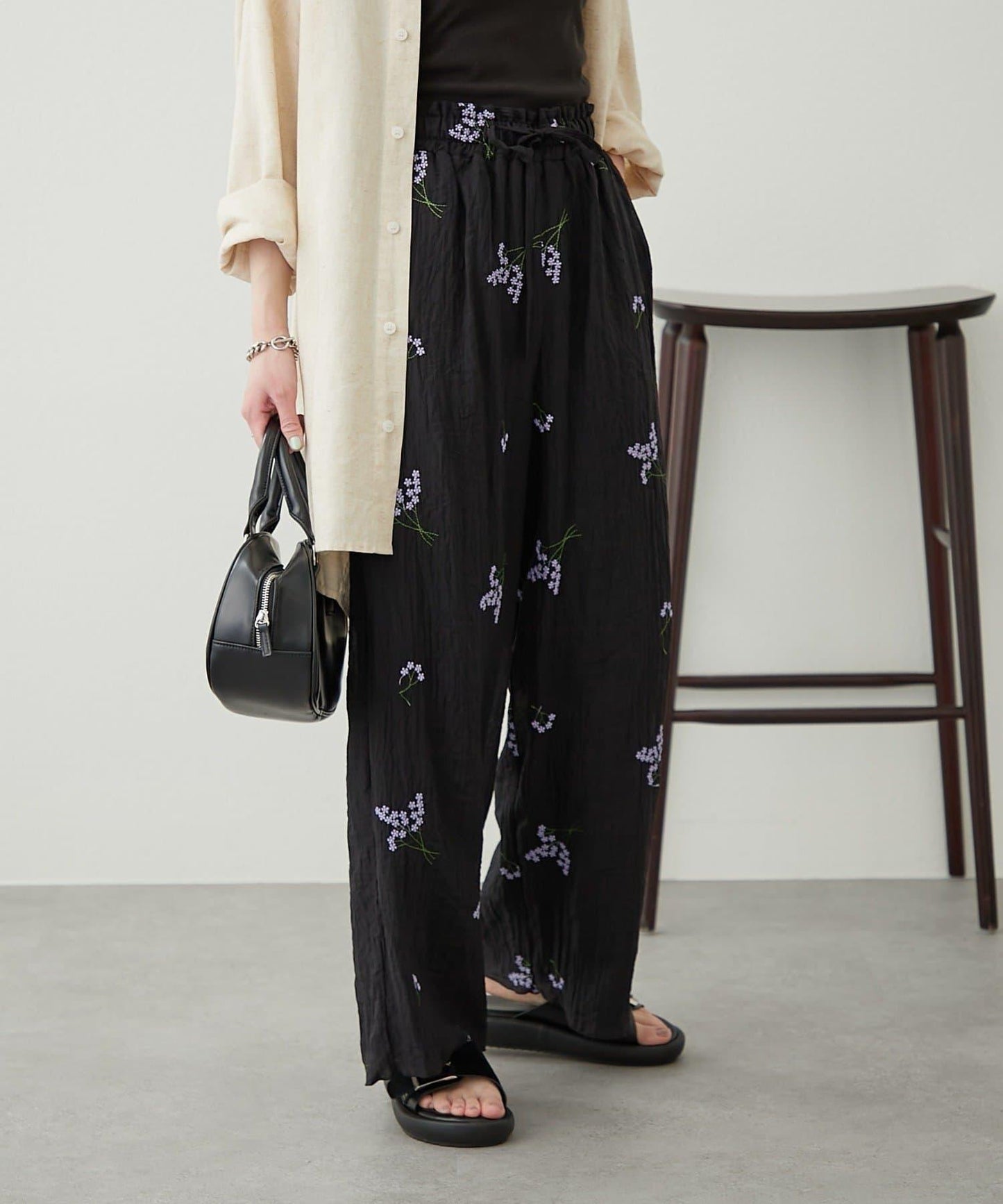 【柳樹】刺繡休閒褲