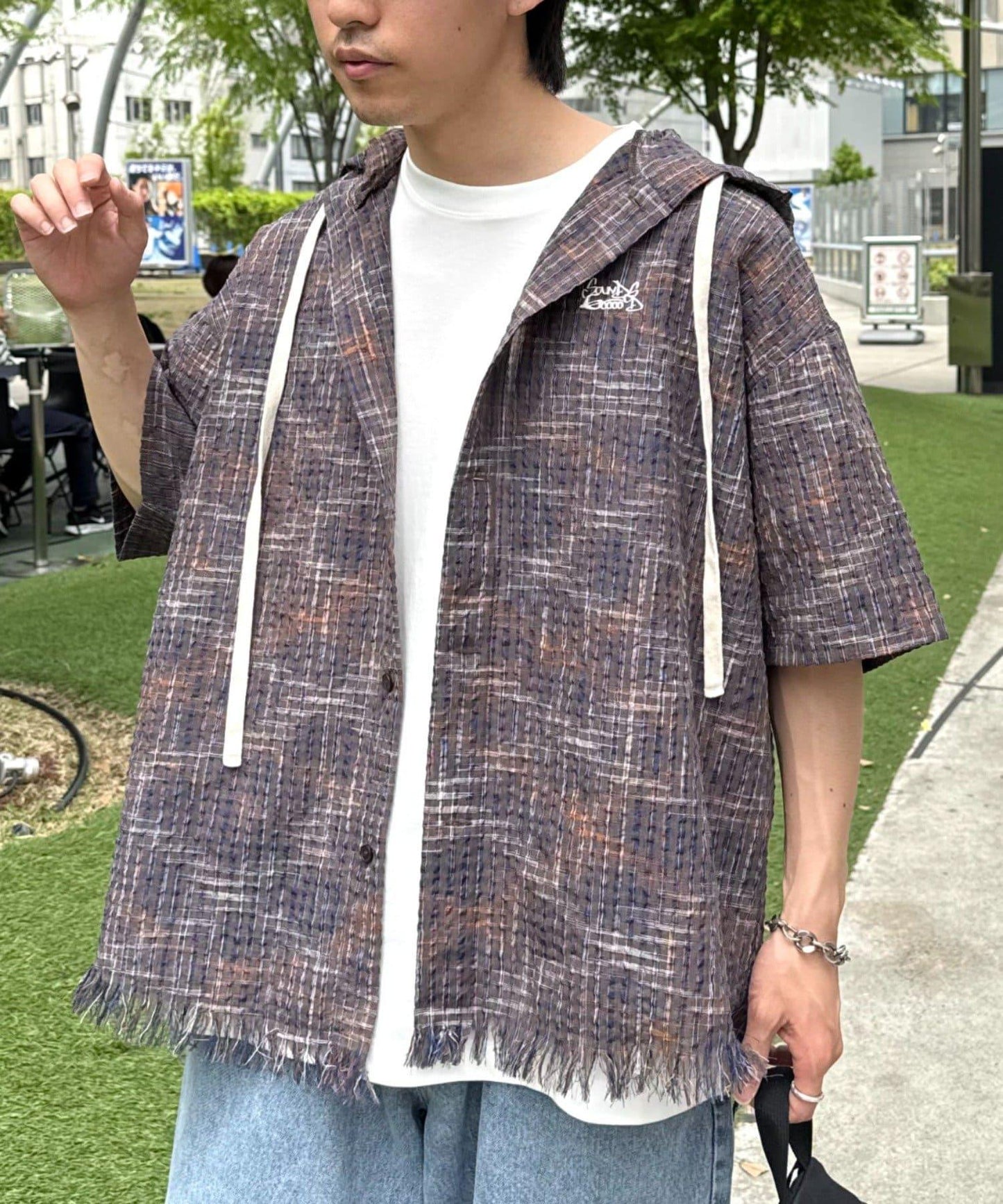 【S.G】男女通用波浪連帽襯衫