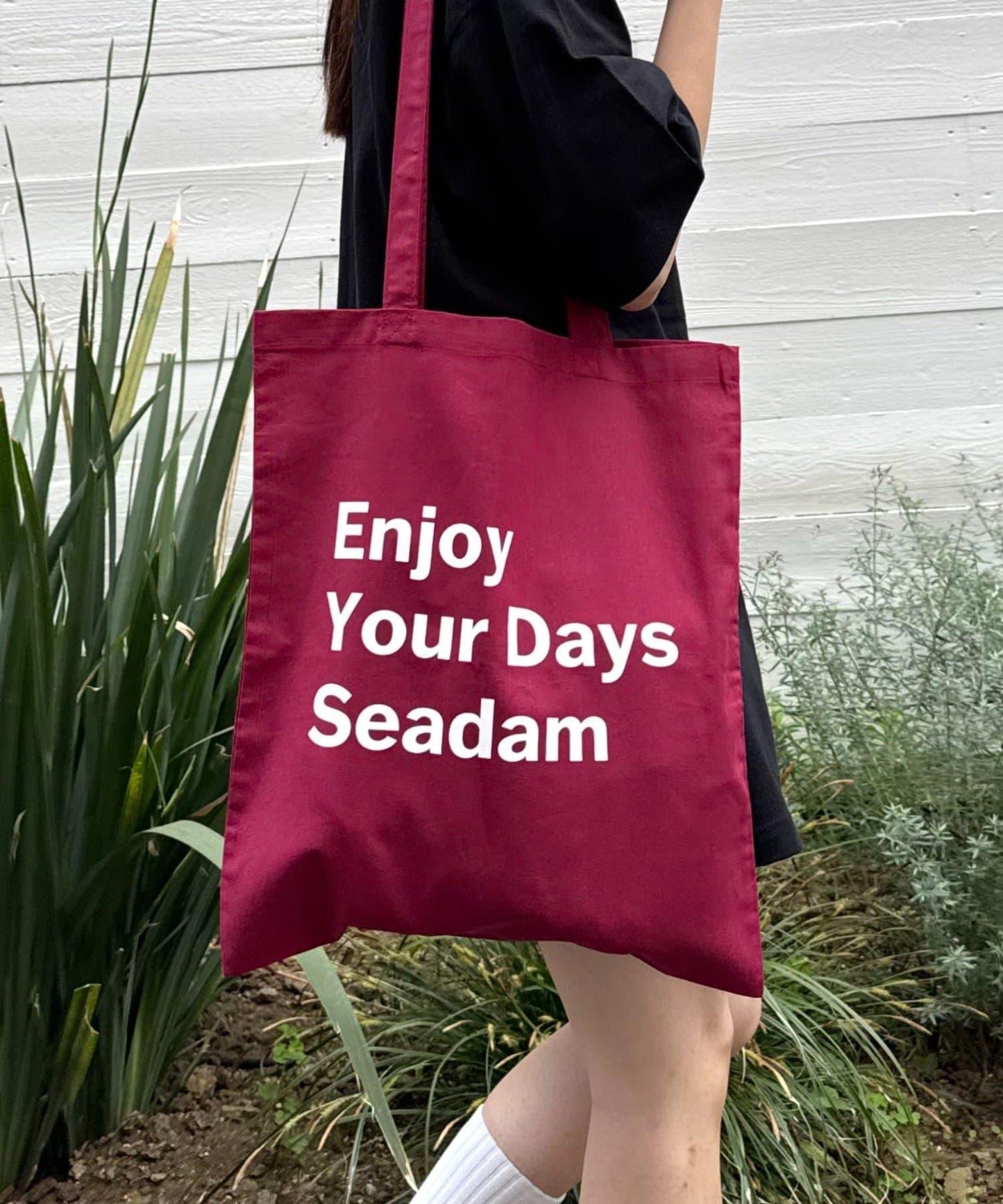 【SEADAM】〈男女通用〉信息印花手提包