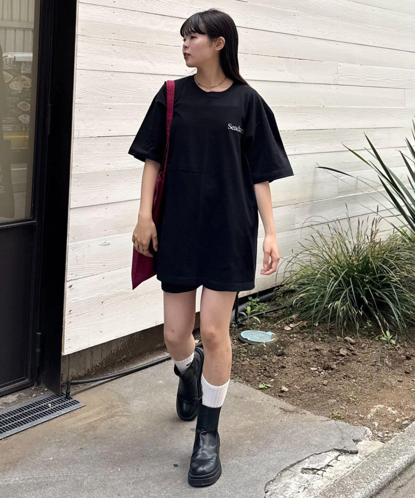 【SEADAM】〈男女通用〉信息印花手提包