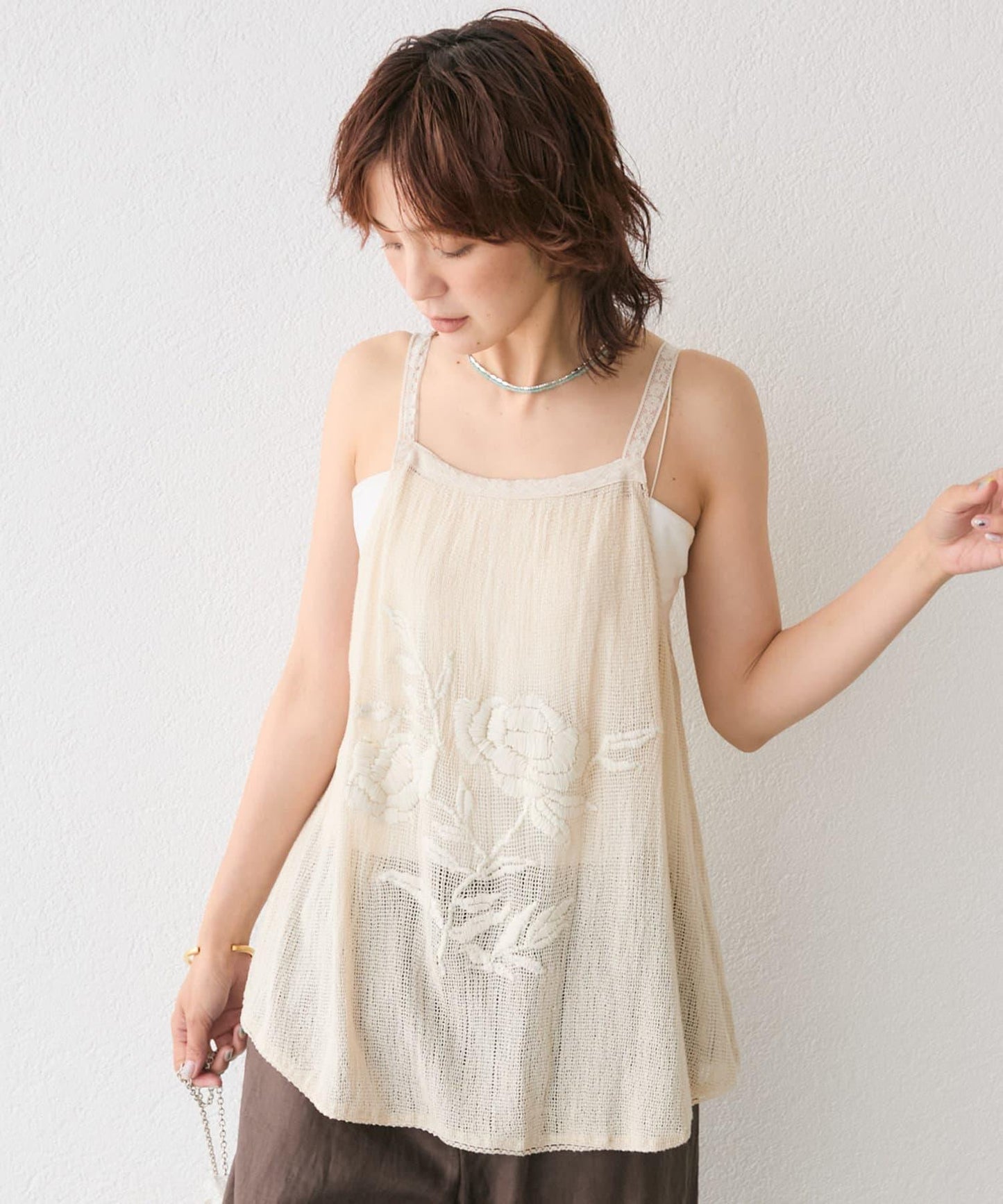 【à Nice (尼斯)】手工刺繡吊帶背心