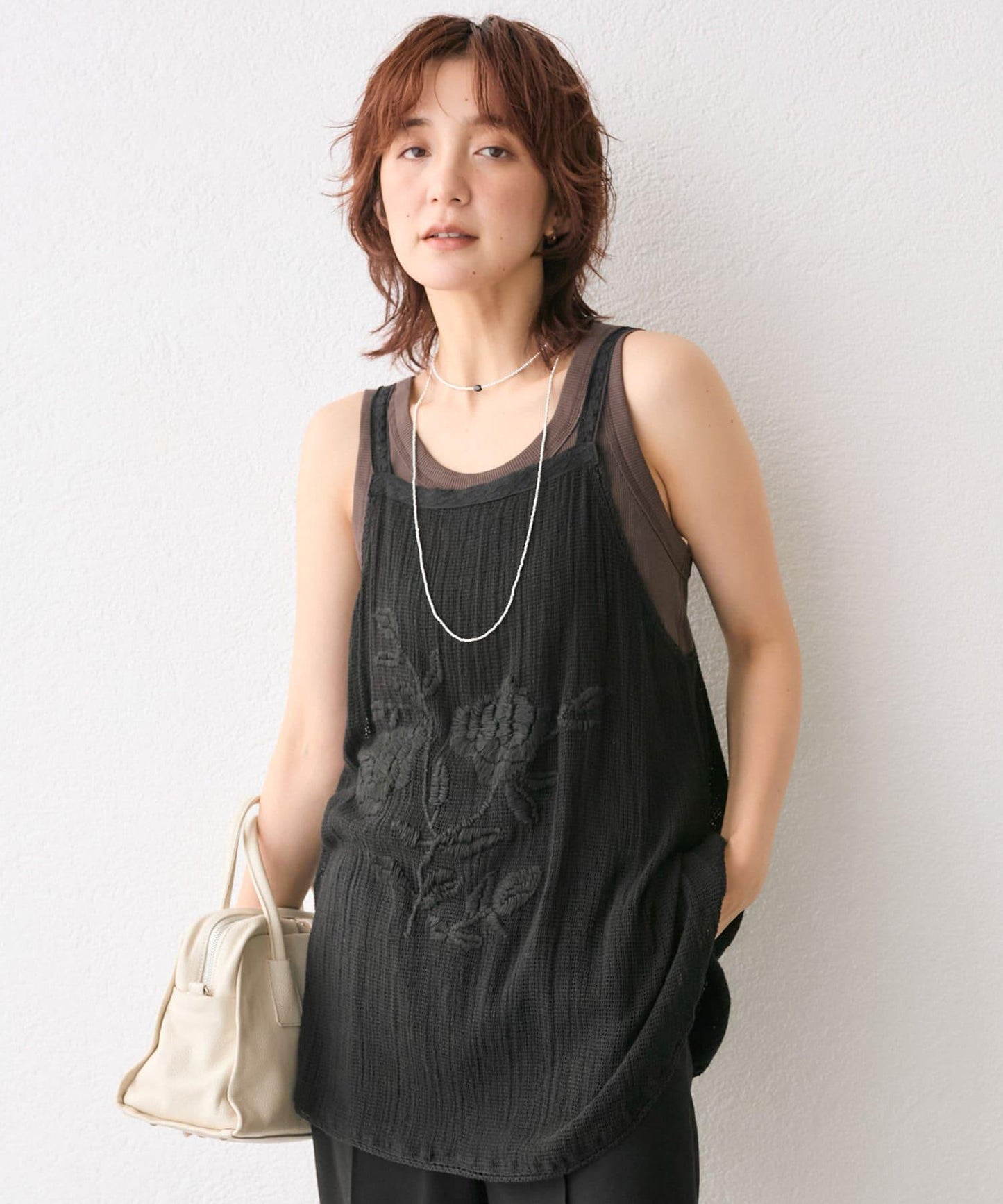 【à Nice (尼斯)】手工刺繡吊帶背心