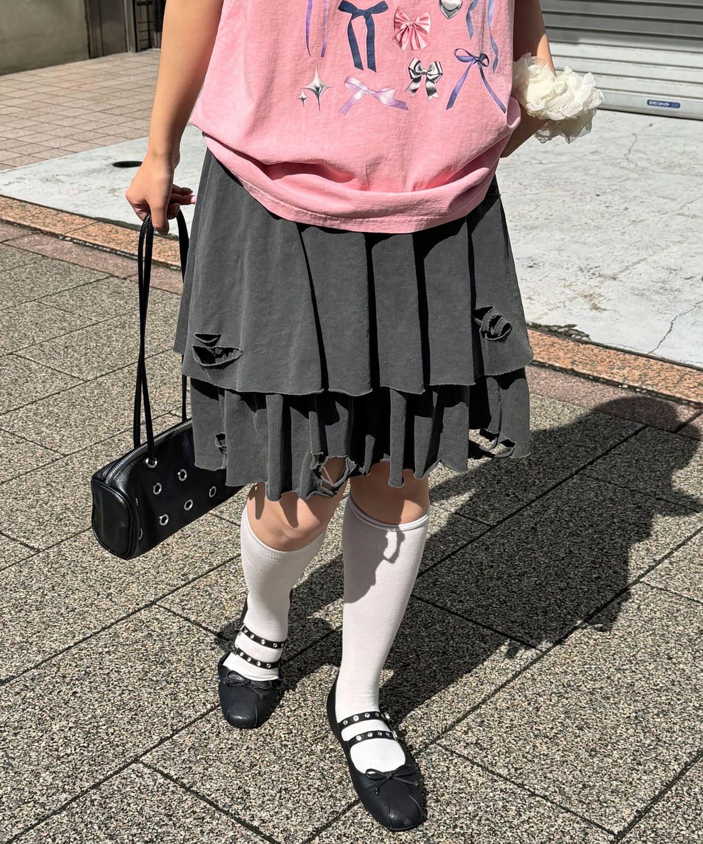 色素沉著損傷層疊迷你裙