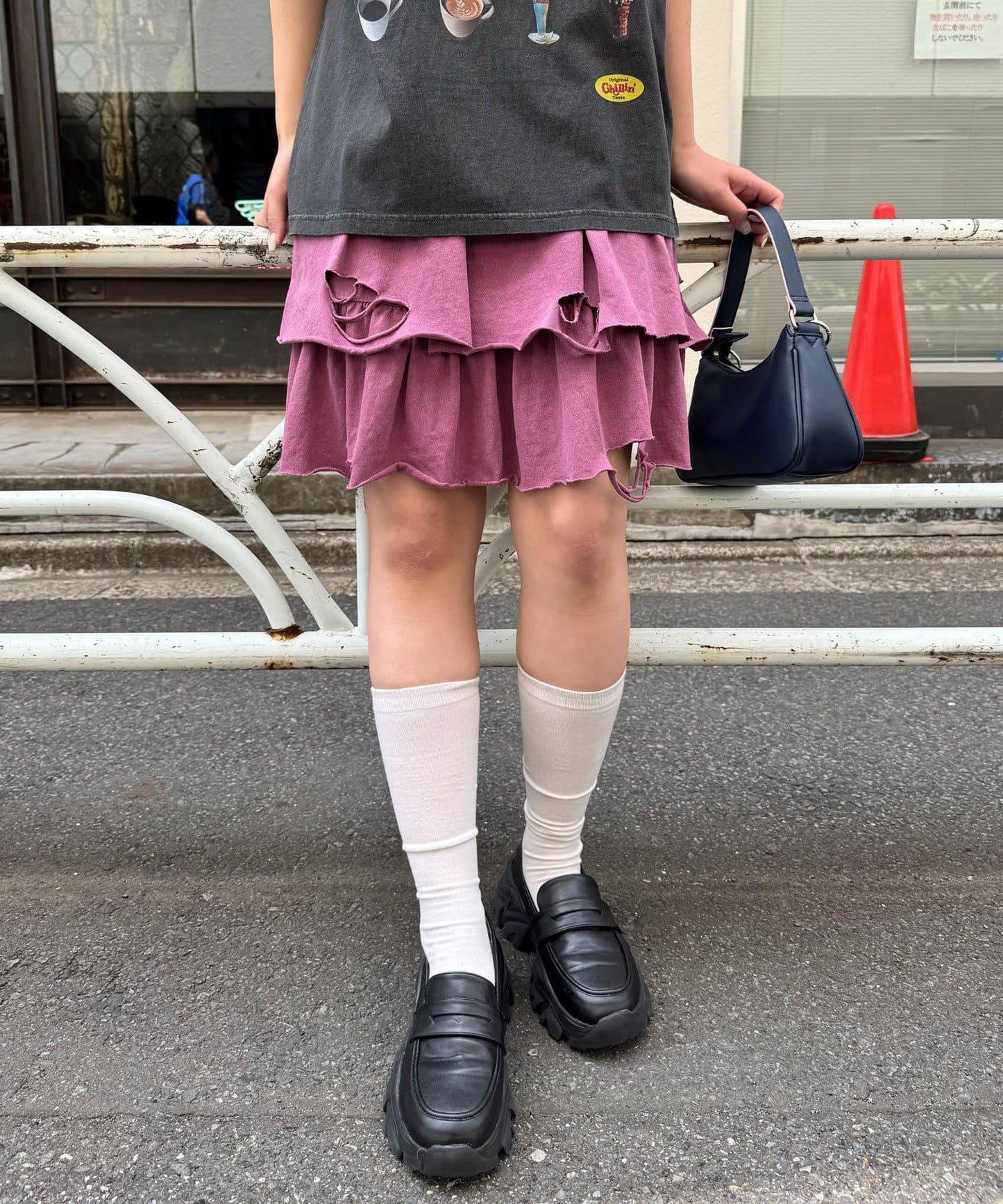 色素沉著損傷層疊迷你裙