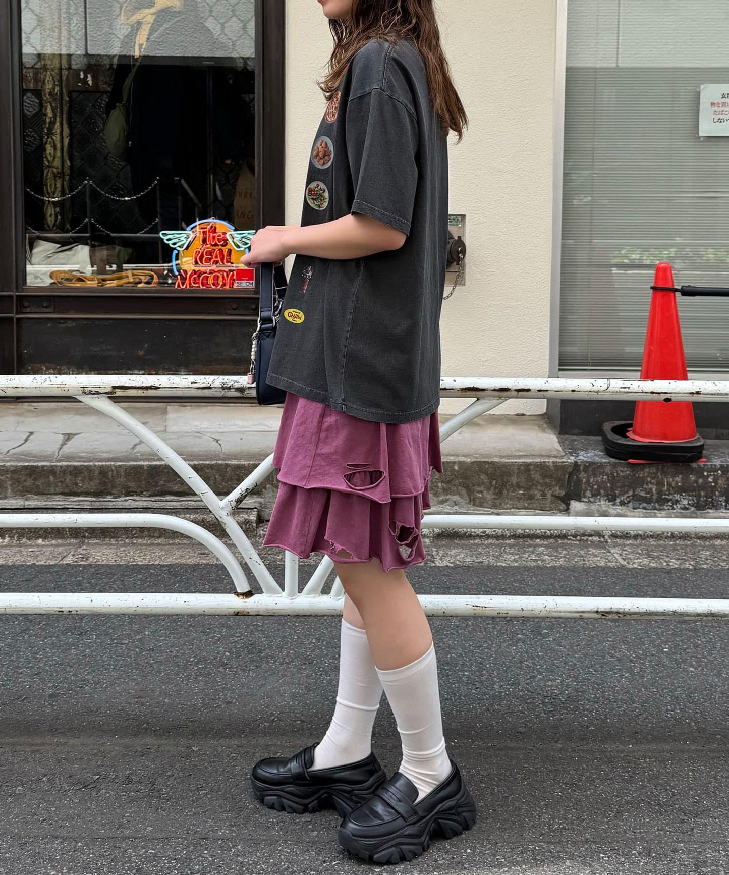 色素沉著損傷層疊迷你裙