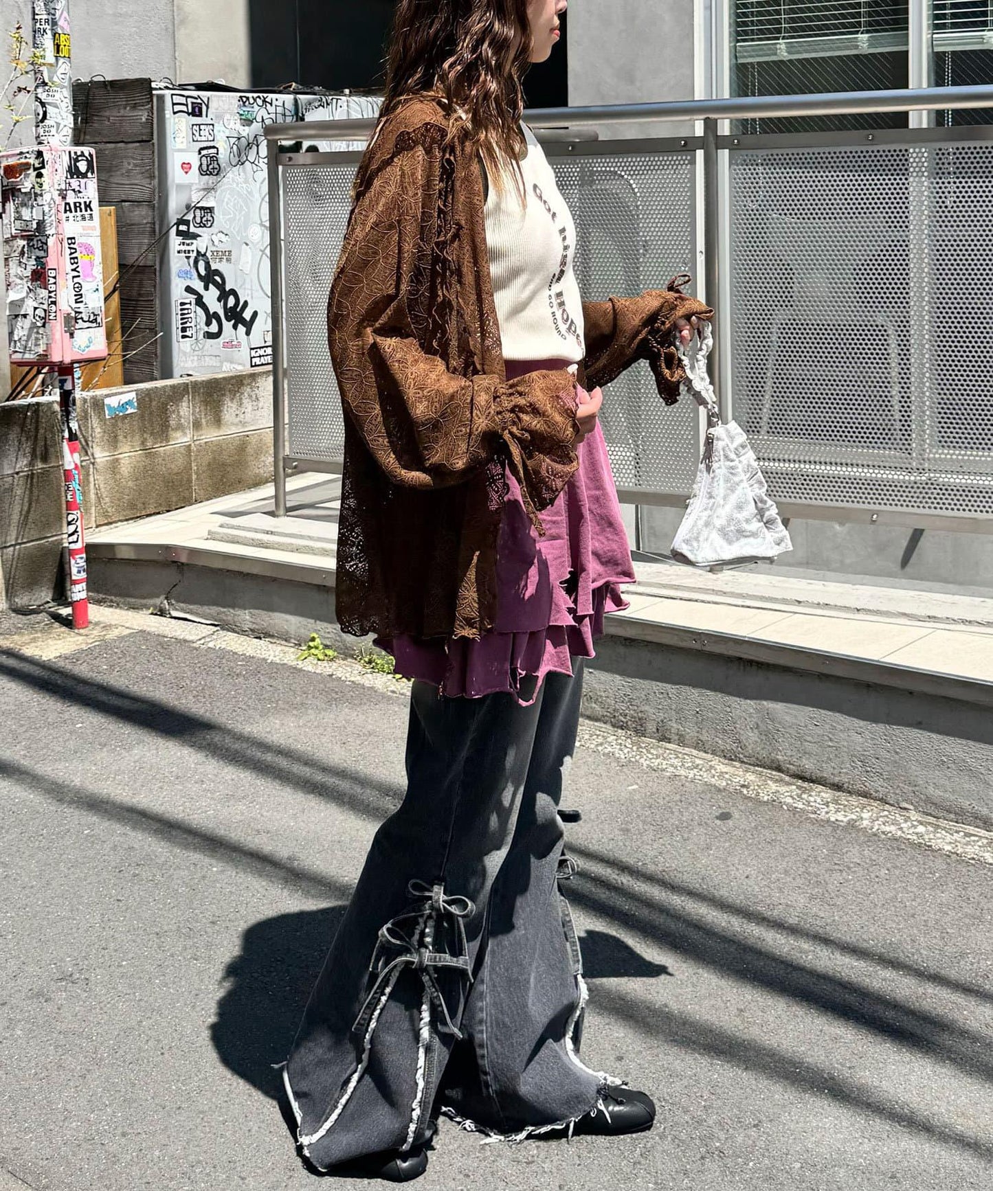 色素沉著損傷層疊迷你裙