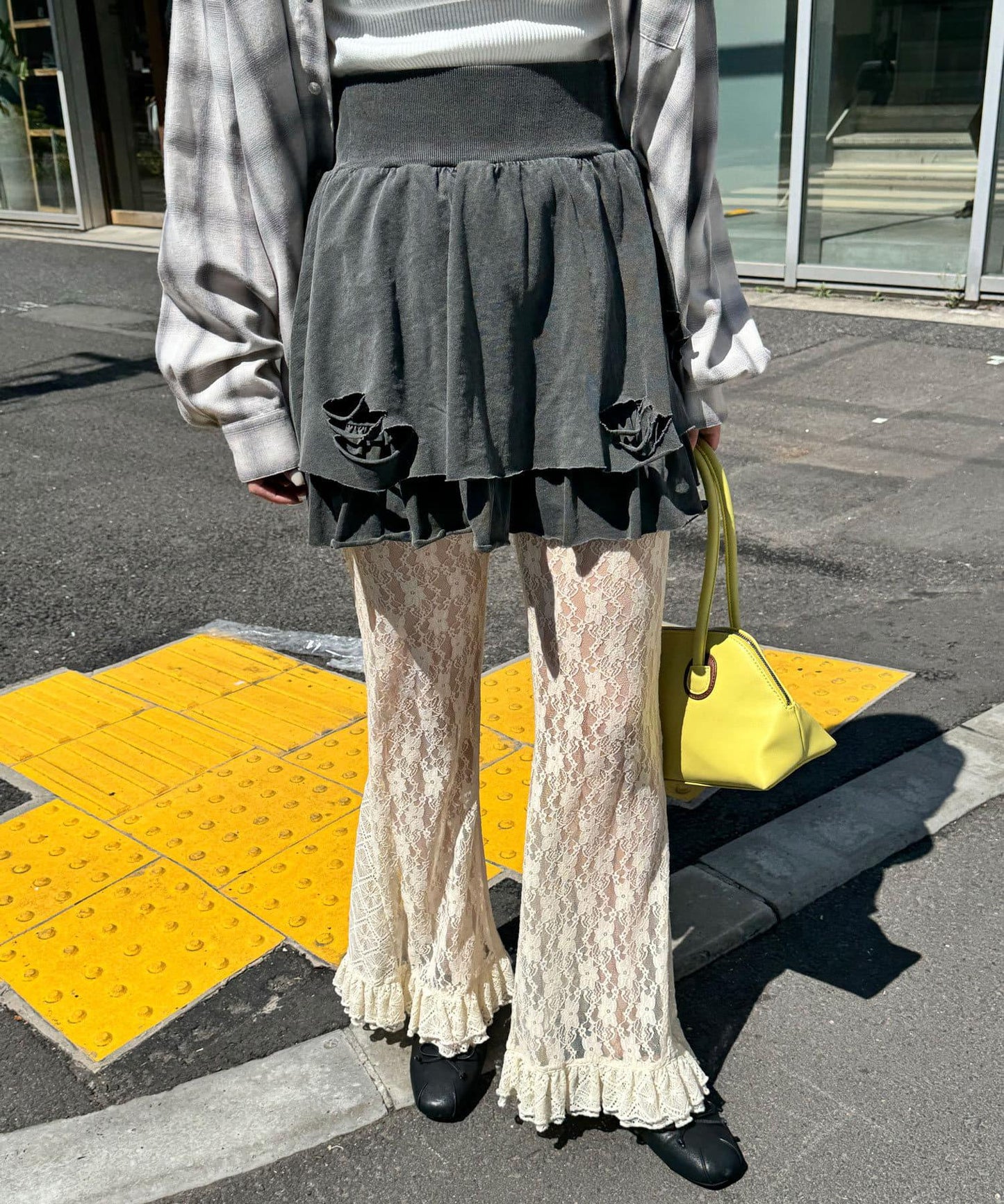 色素沉著損傷層疊迷你裙
