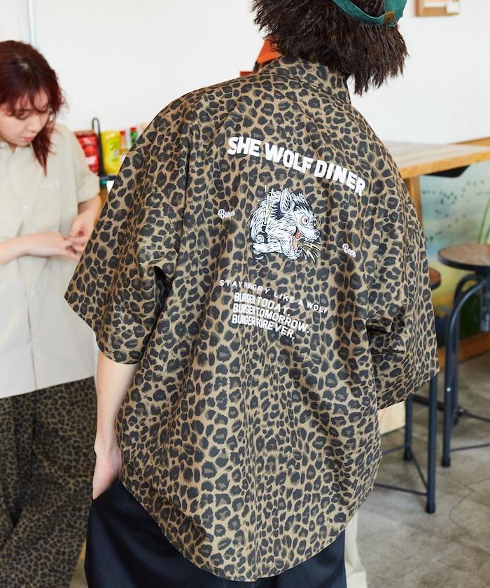 SHE WOLF DINER×FREAK'S STORE/海狼餐廳 寬鬆設計 刺繡 短袖 襯衫