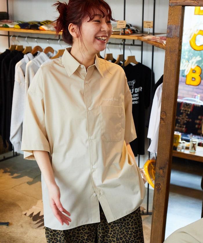 SHE WOLF DINER×FREAK'S STORE/海狼餐廳 寬鬆設計 刺繡 短袖 襯衫