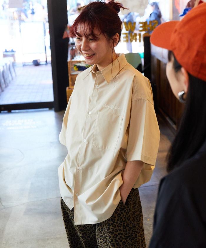 SHE WOLF DINER×FREAK'S STORE/海狼餐廳 寬鬆設計 刺繡 短袖 襯衫
