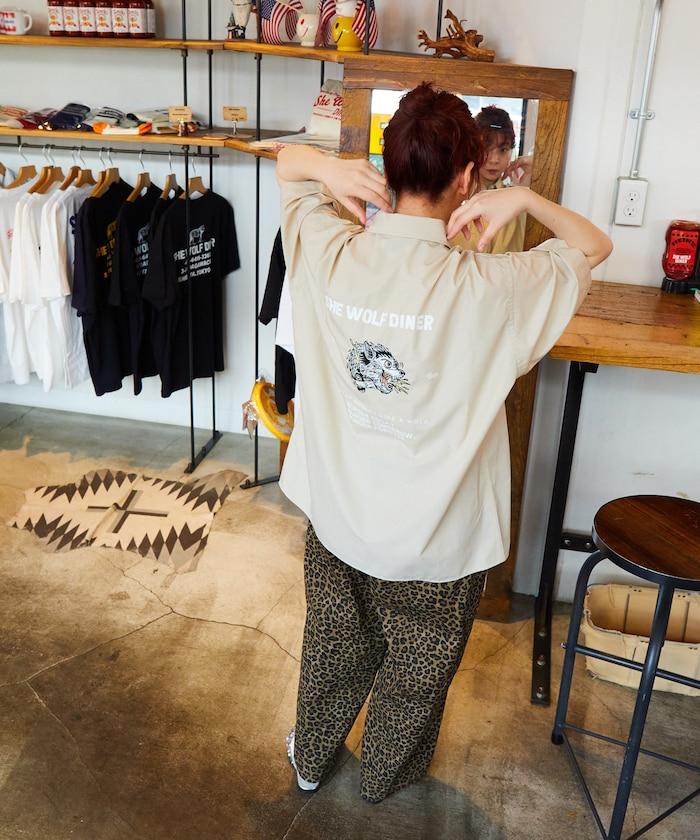 SHE WOLF DINER×FREAK'S STORE/海狼餐廳 寬鬆設計 刺繡 短袖 襯衫