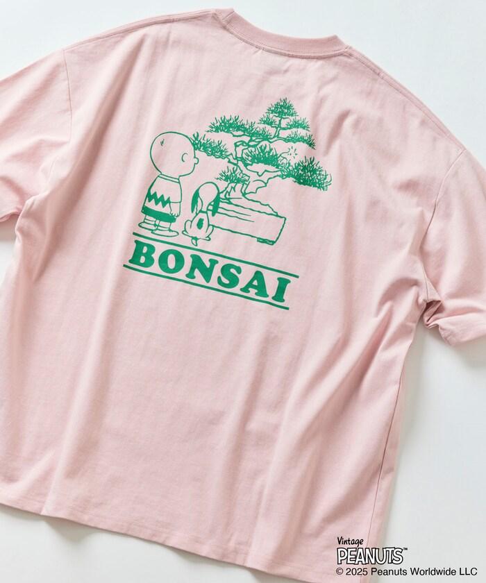 《花生漫畫》/《花生漫畫》 聯名 大號剪裁 背面印花 圓領T恤/BONSAI