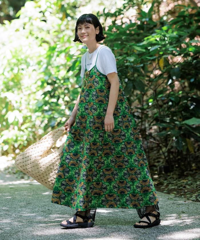 印度蠟染風格吊帶連衣裙