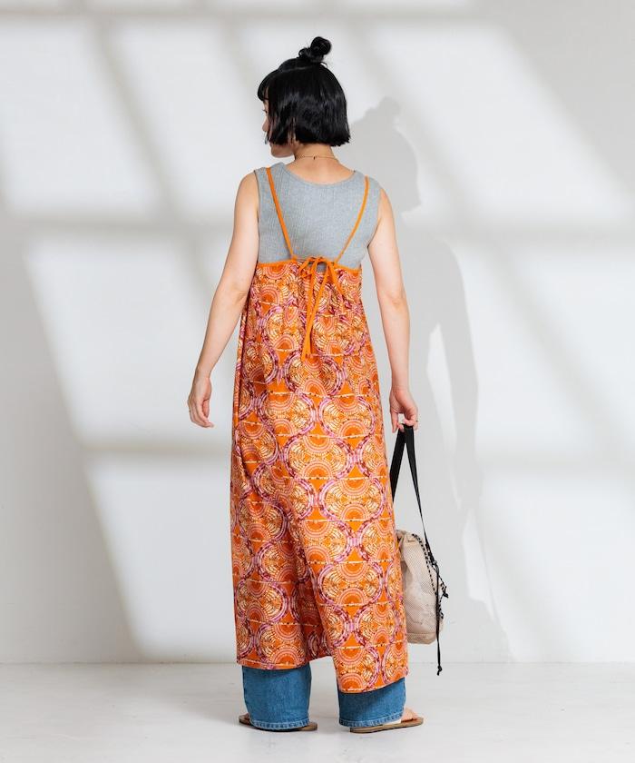 印度蠟染風格吊帶連衣裙