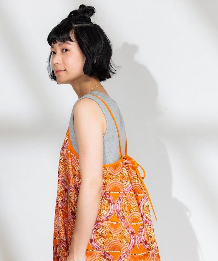 印度蠟染風格吊帶連衣裙