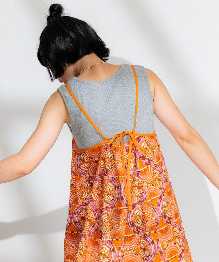 印度蠟染風格吊帶連衣裙