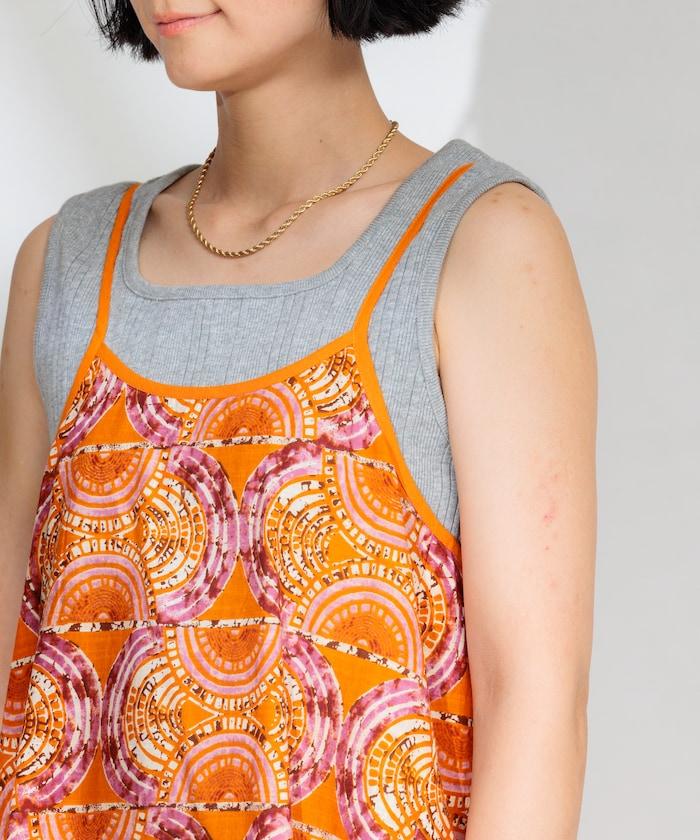 印度蠟染風格吊帶連衣裙