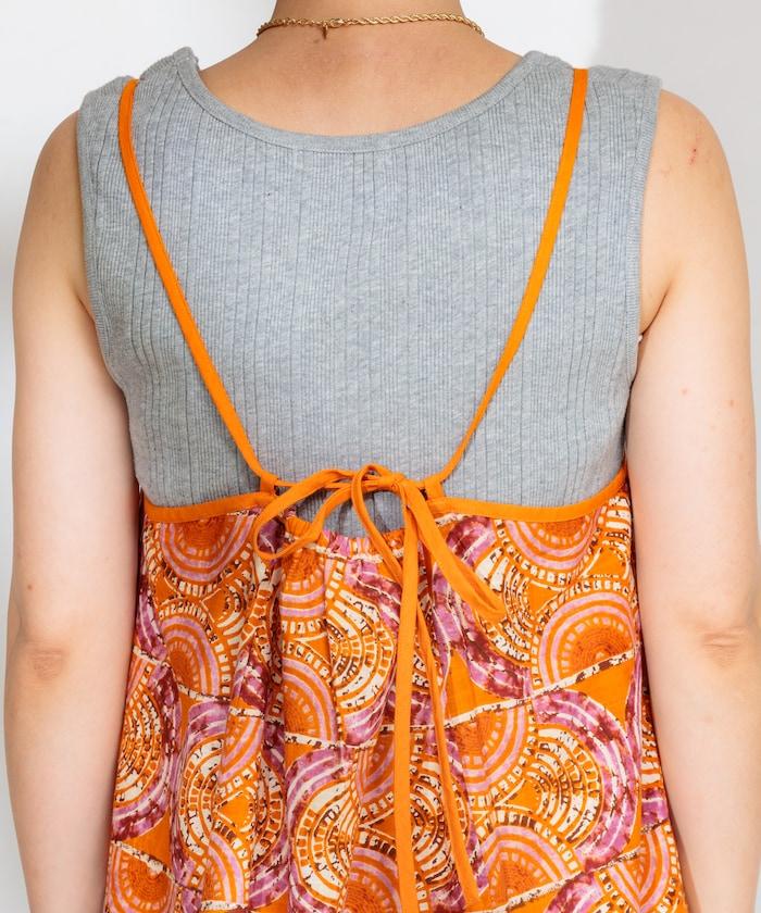 印度蠟染風格吊帶連衣裙