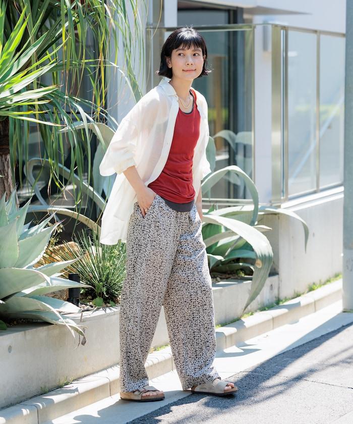 亞麻混紡 寬鬆 休閒褲<可搭配套裝>